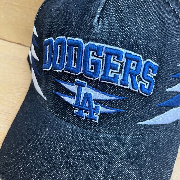 MITCHELL & NESS LOS ANGELES DODGERS FADED DENIM PRO PINCH SNAPBACK HAT NEW - Picture 3 of 4